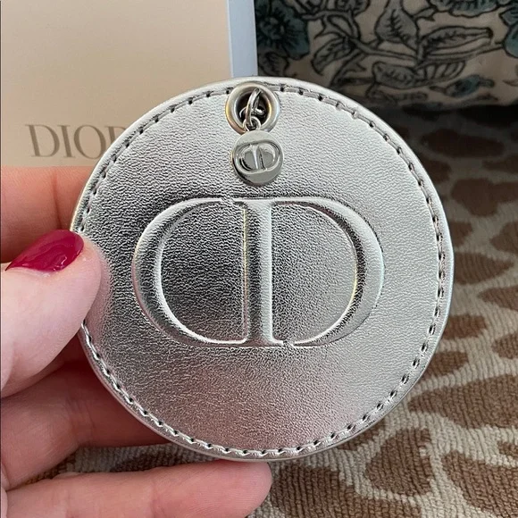 Christian Dior Metallic Silver Keychain Mirror NIB - Picture 2 of 11